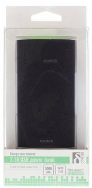 Deltaco PowerBank 5000mAh Svart