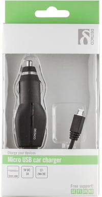 Billaddare USB-micro 1A 1.5m