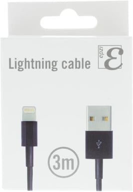 Lightningkabel Svart 3m