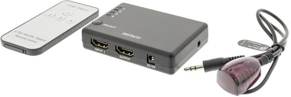HDMI-switch, 4 ingångar till 1 utgång Fjärrkontroll