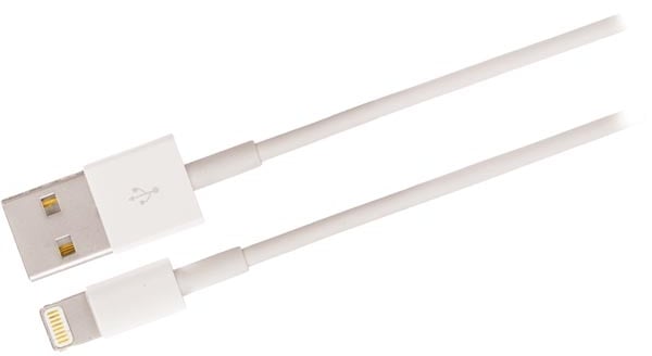 DELTACO Lightningkabel (MFi) Vit 3 m