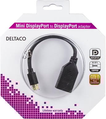 Adapter Mini DisplayPort ha - DisplayPort ho Svart 0.15m
