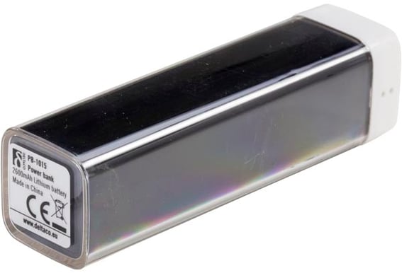 Deltaco PowerBank 2600mAh Svart