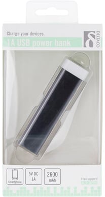 Deltaco PowerBank 2600mAh Svart