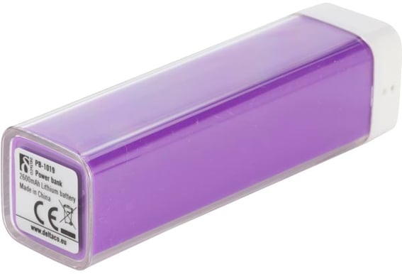 Deltaco PowerBank 2600mAh Lila