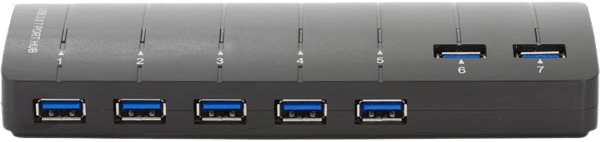 DELTACO USB 3.1-adapter 7 portar Svart