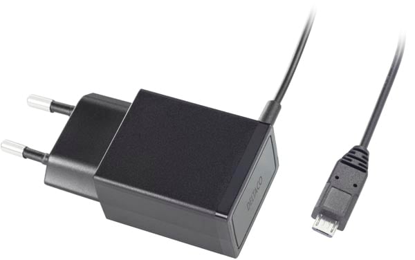 DELTACO Väggladdare micro-USB 2.1A Svart 1m