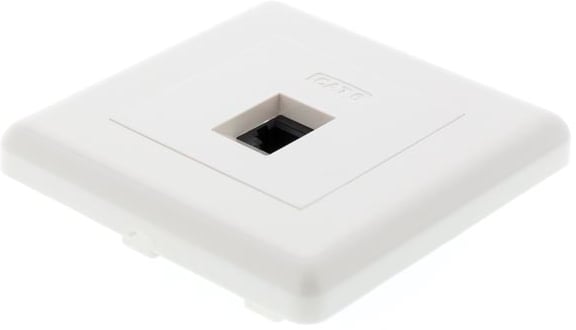 TP-vägguttag infälld 1-port Cat6 Vit