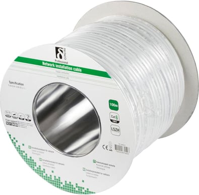 TP-installationskabel Cat6 Skärmad 100m Vit