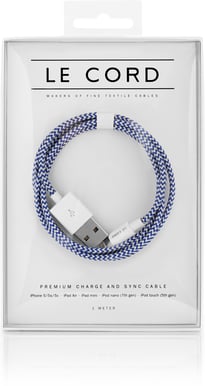 Le Cord Lightningkabel Broken Ocean (MFI) Tygsladd 1m