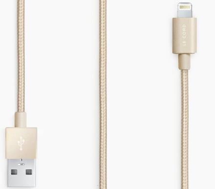Le Cord Lightningkabel Solid Gold (MFI) Tygsladd 1m