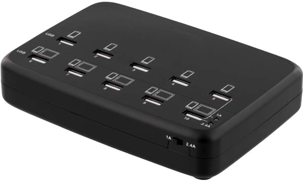 Laddstation 10-portar USB Svart