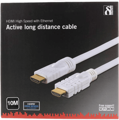 DELTACO HDMI-kabel 1.4 ha-ha Aktiv Vit 10 m