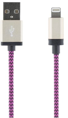 Lightningkabel (MFI) Lila Tygsladd 2m