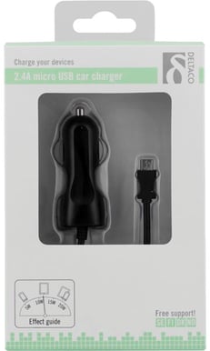 DELTACO Billaddare USB-micro 2.4A 1.5m