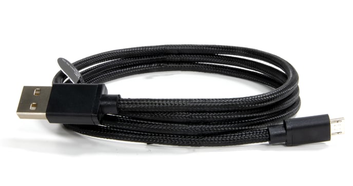 Inet microUSB-kabel Svart Tygsladd 1 m