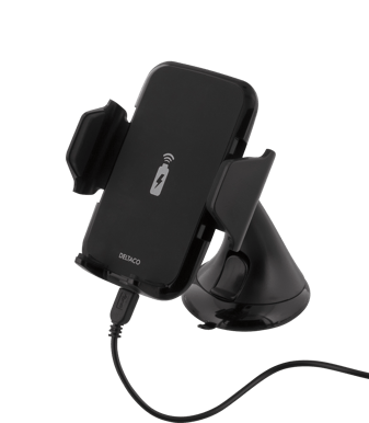 DELTACO Bilhållare med trådlös laddning