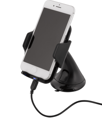 DELTACO Bilhållare med trådlös laddning