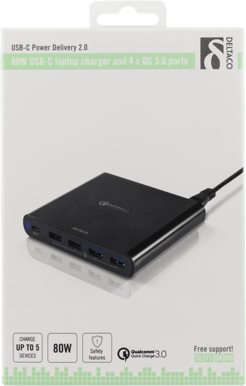 DELTACO Laddstation 80W SMP-USBC