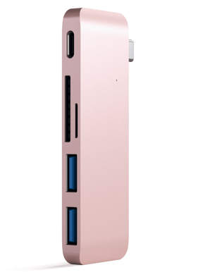 Satechi USB-C Hubb 2xUSB, SD-läsare, Roséguld