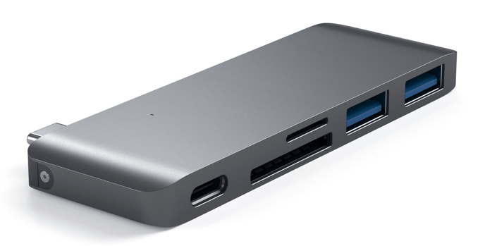 Satechi USB-C-adapter 5 portar (Macbook) Rymdgrå