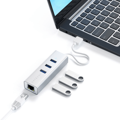 Satechi USB-hubb 3 portar Silver