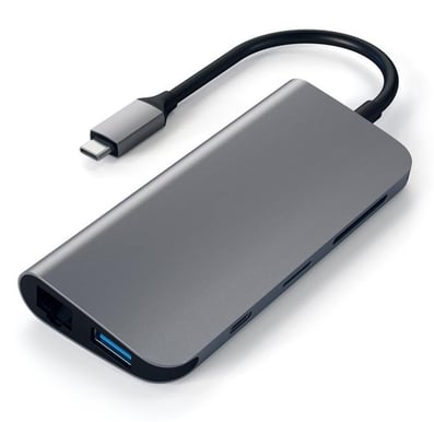 Satechi USB-C-multihubb PD 9 portar 49W Rymdgrå