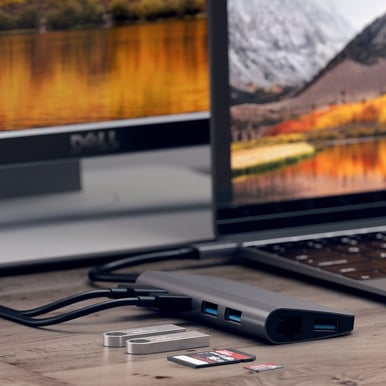 Satechi USB-C-multihubb PD 9 portar 49W Rymdgrå
