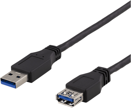 DELTACO USB 3.1 Gen1 Förlängning Svart 1 m