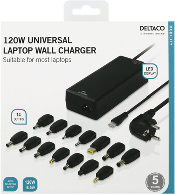 DELTACO Universalladdare 120W