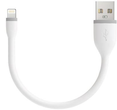 Satechi Flexibel Lightningkabel Vit 15 cm