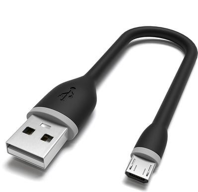 Satechi Flexibel Micro-USB-kabel 15cm Svart