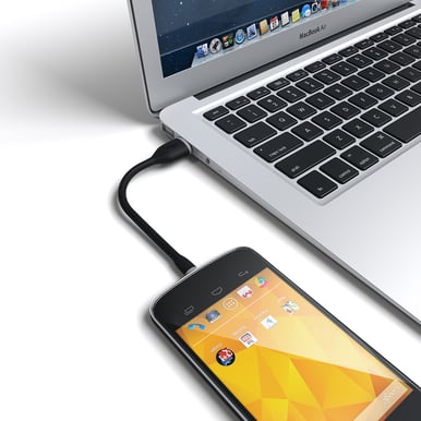 Satechi Flexibel Micro-USB-kabel 15cm Svart
