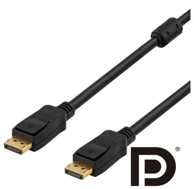 DELTACO DisplayPort 1.2 ha-ha Svart 2m Sveavägen
