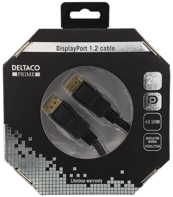DELTACO DisplayPort 1.2 ha-ha Svart 2m Sveavägen