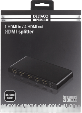 DELTACO HDMI-splitter 1 till 4 enheter