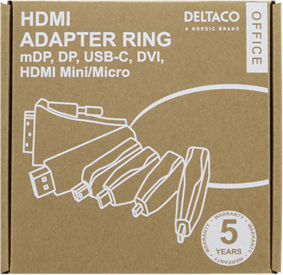 DELTACO Adapterring HDMI 6 anslutningar