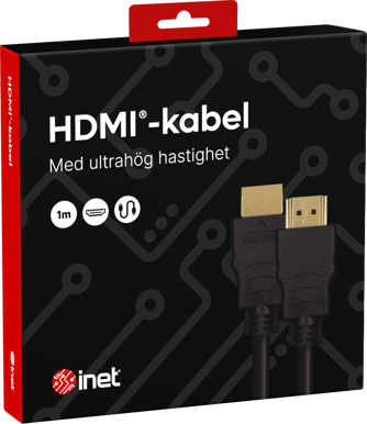 Inet HDMI-kabel 2.1 Svart 1 m