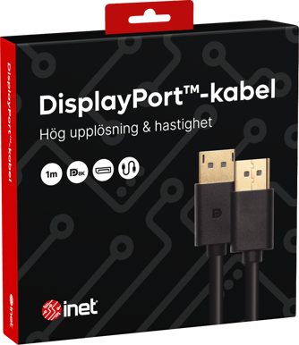 Inet DisplayPort 1.4 ha-ha Svart 1 m