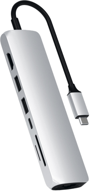 Satechi USB-C Dockningsstation Slim 7 portar 60 W Silver
