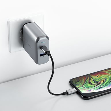 Satechi Väggladdare USB-C/USB-A 30 W Rymdgrå