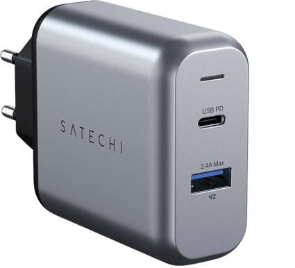 Satechi Väggladdare USB-C/USB-A 30 W Rymdgrå
