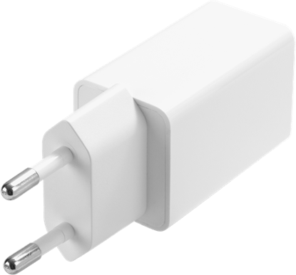 DELTACO Väggladdare 2x USB-A 12 W 2.4 A Vit