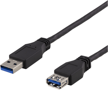DELTACO USB 3.1 Gen1 Förlängning Svart 2 m