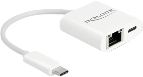 DeLOCK Nätverksadapter - USB-C 3.2 Gen 1 - Gigabit Ethernet x 1 - vit