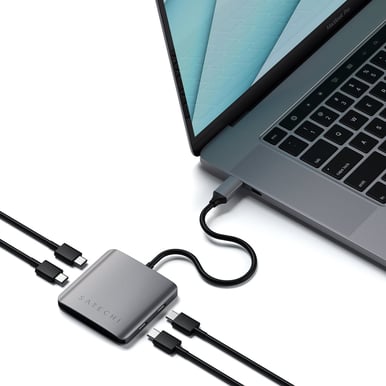 Satechi Aluminium 4-portars USB-C-hubb