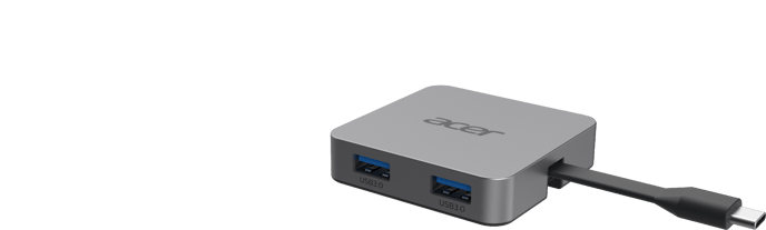 Acer USB-C Dockningsstation 4 portar Silver