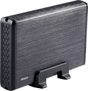 DELTACO HD kabinett 3.5" SATA 6Gb/s till USB 3.0 Aluminium Svart