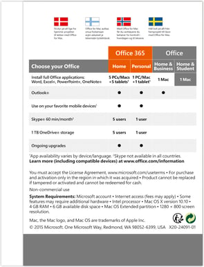 Office Home and Student 2016 för Mac