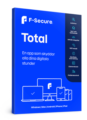 F-Secure Total 1 år, 10 enheter (Vid köp av dator, surfplatta eller telefon)